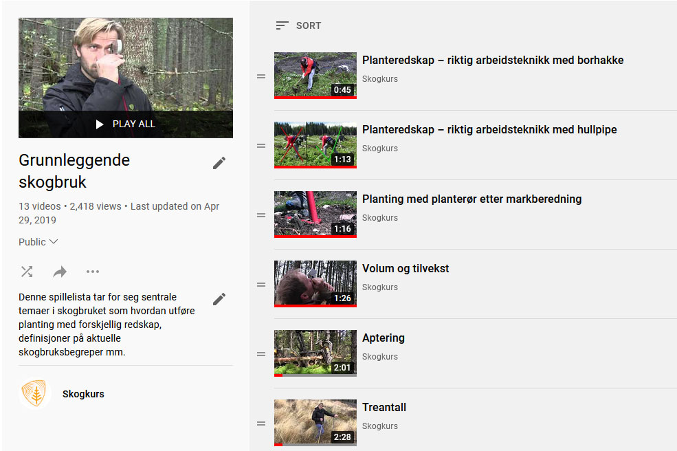 illustrasjonsbilde fra youtubekanalen. Visr spillelisten om grunnleggende skogbruk